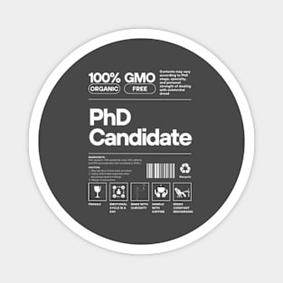 PhD Candidate product label (Dark) Magnet